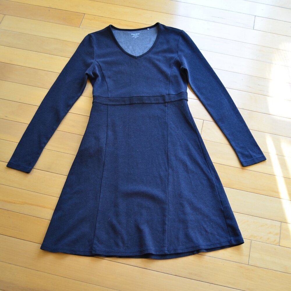 Toad & Co Dress Women S Gray Long Sleeve Pockets Midi Organic Sustainable